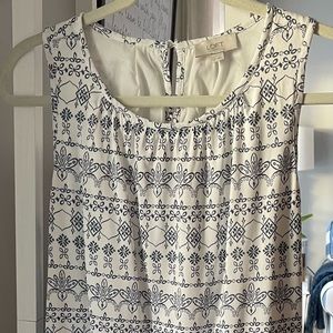 Loft Outlet Sleeveless Navy/White Dress, size L